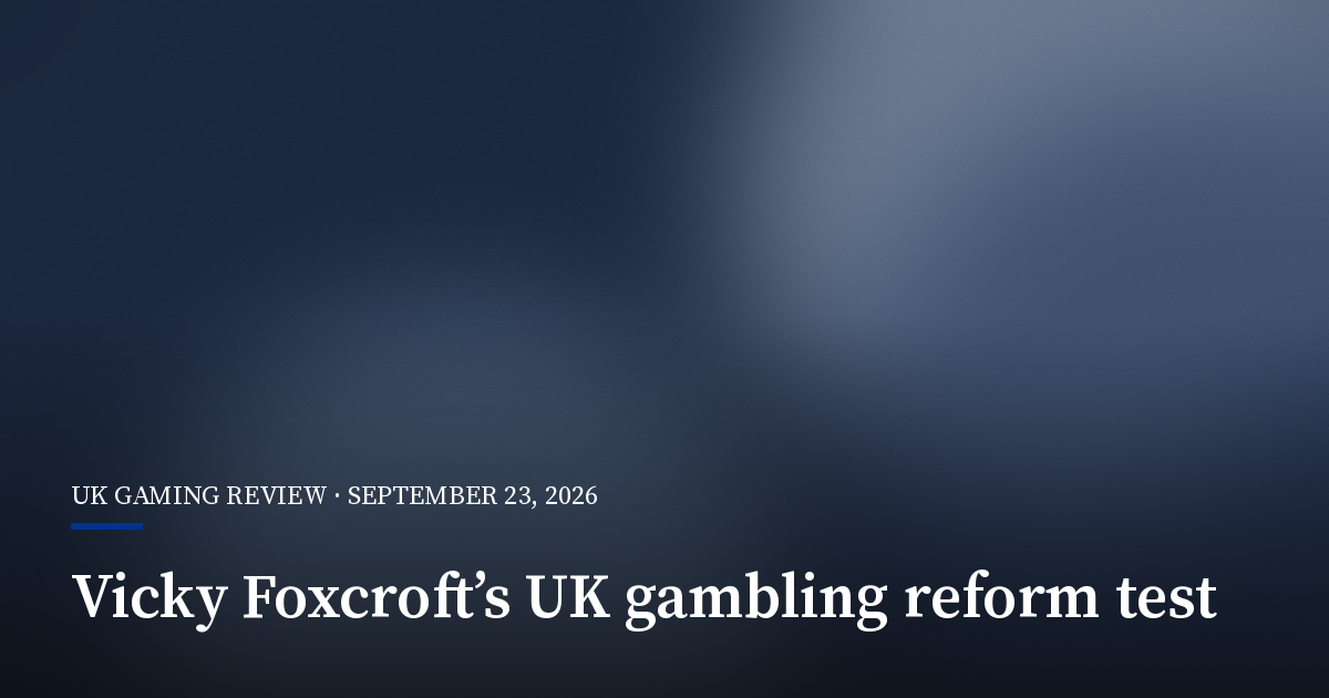 Vicky Foxcroft Faces First Public Test on UK Gambling Reform